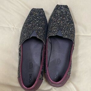 Tom’s shoes. Plum color with sparkle   Special release. Brand new.